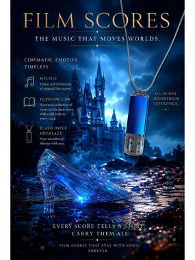 Music, Film Scores, Audiobook, Flash Drive Necklace